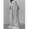 imageSweatyRocks Womens Wide Leg Sweatpants Elastic High Waisted Jogger Pants with PocketsGrey