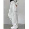 imageSweatyRocks Womens Wide Leg Sweatpants Elastic High Waisted Jogger Pants with PocketsLight Grey