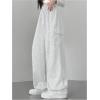 imageSweatyRocks Womens Wide Leg Sweatpants Elastic High Waisted Jogger Pants with PocketsLight Grey