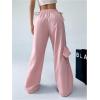 imageSweatyRocks Womens Y2K Bow Wide Leg Pants Drawstring Waist Tie Side Street Long TrousersPink