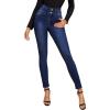 imageSweatyRocks Womens Casual Button High Rise Skinny Denim Jeans1navy
