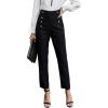 imageSweatyRocks Womens Casual Skinny Leggings Stretchy High Waisted Work PantsButton Black