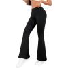 imageSweatyRocks Womens Flare Leggings High Waisted Tummy Control Buttery Soft Yoga PantsBlack