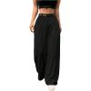 imageSweatyRocks Womens High Waist Work Pants Dressy Casual Wide Leg Flowy TrousersBlack