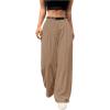 imageSweatyRocks Womens High Waist Work Pants Dressy Casual Wide Leg Flowy TrousersKhaki