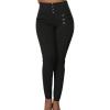 imageSweatyRocks Womens High Waisted Pants Button Front Skinny Casual Work TrousersBlack