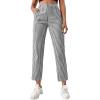 imageSweatyRocks Womens High Waisted Plaid Straight Leg Cropped Pants Gingham Trousers with PocketsBlack White