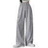 imageSweatyRocks Womens Wide Leg Sweatpants Elastic High Waisted Jogger Pants with PocketsGrey