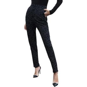 imageSweatyRocks Womens Casual Skinny Leggings Stretchy High Waisted Work PantsPolka Dots