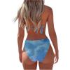imageSweatyRocks Womens 2 Piece Bathing Suit Tie Dye Halter Triangle Bikini Set Tie Back SwimsuitBlue