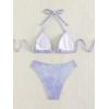 imageSweatyRocks Womens 2 Piece Bathing Suit Tie Dye Halter Triangle Bikini Set Tie Back SwimsuitLilac Purple