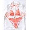 imageSweatyRocks Womens 2 Piece Bathing Suit Tie Dye Halter Triangle Bikini Set Tie Back SwimsuitPink