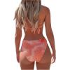 imageSweatyRocks Womens 2 Piece Bathing Suit Tie Dye Halter Triangle Bikini Set Tie Back SwimsuitPink