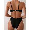 imageSweatyRocks Womens 2 Piece Bikini Set Spaghetti Strap High Cut Push Up Underwire SwimsuitBlack