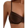 imageSweatyRocks Womens 2 Piece Bikini Set Spaghetti Strap High Cut Push Up Underwire SwimsuitCoffee Brown