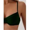 imageSweatyRocks Womens 2 Piece Bikini Set Spaghetti Strap High Cut Push Up Underwire SwimsuitGreen