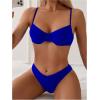 imageSweatyRocks Womens 2 Piece Bikini Set Spaghetti Strap High Cut Push Up Underwire SwimsuitRoyal Blue