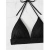 imageSweatyRocks Womens 2 Piece Bikini Set Tie Back Triangle Swimsuit High Waist Tummy Control SwimwearBlack