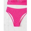 imageSweatyRocks Womens 2 Piece Bikini Set Tie Back Triangle Swimsuit High Waist Tummy Control SwimwearHot Pink