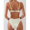 imageSweatyRocks Womens Bikini Sets for Women Textured Push Up Bathing Suits 2 Piece SwimsuitBeige