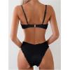 imageSweatyRocks Womens Bikini Sets for Women Textured Push Up Bathing Suits 2 Piece SwimsuitBlack