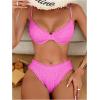imageSweatyRocks Womens Bikini Sets for Women Textured Push Up Bathing Suits 2 Piece SwimsuitBright Pink