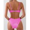 imageSweatyRocks Womens Bikini Sets for Women Textured Push Up Bathing Suits 2 Piece SwimsuitBright Pink