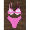 imageSweatyRocks Womens Bikini Sets for Women Textured Push Up Bathing Suits 2 Piece SwimsuitBright Pink