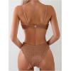 imageSweatyRocks Womens Bikini Sets for Women Textured Push Up Bathing Suits 2 Piece SwimsuitCoffee Brown