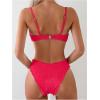imageSweatyRocks Womens Bikini Sets for Women Textured Push Up Bathing Suits 2 Piece SwimsuitHot Pink