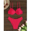 imageSweatyRocks Womens Bikini Sets for Women Textured Push Up Bathing Suits 2 Piece SwimsuitHot Pink