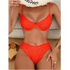 imageSweatyRocks Womens Bikini Sets for Women Textured Push Up Bathing Suits 2 Piece SwimsuitOrange
