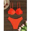 imageSweatyRocks Womens Bikini Sets for Women Textured Push Up Bathing Suits 2 Piece SwimsuitOrange