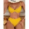 imageSweatyRocks Womens Bikini Sets for Women Textured Push Up Bathing Suits 2 Piece SwimsuitYellow