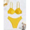 imageSweatyRocks Womens Bikini Sets for Women Textured Push Up Bathing Suits 2 Piece SwimsuitYellow