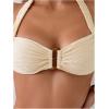 imageSweatyRocks Womens Two Piece Halter Swimsuit Tie Backless High Cut Bikini Sets BeachwearApricot
