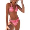imageSweatyRocks Womens 2 Piece Bathing Suit Tie Dye Halter Triangle Bikini Set Tie Back SwimsuitLight Pink