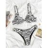 imageSweatyRocks Womens 2 Piece Swimsuit Zebra Stripe Push Up Bikini SetsBlack White