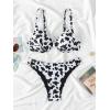 imageSweatyRocks Womens 2 Piece Swimsuit Zebra Stripe Push Up Bikini SetsBlack and White