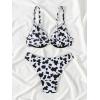 imageSweatyRocks Womens 2 Piece Swimsuit Zebra Stripe Push Up Bikini SetsBlack and White
