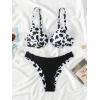 imageSweatyRocks Womens 2 Piece Swimsuit Zebra Stripe Push Up Bikini SetsBlack and White