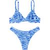 imageSweatyRocks Womens 2 Piece Swimsuit Zebra Stripe Push Up Bikini SetsBlue