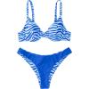 imageSweatyRocks Womens 2 Piece Swimsuit Zebra Stripe Push Up Bikini SetsBlue