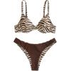 imageSweatyRocks Womens 2 Piece Swimsuit Zebra Stripe Push Up Bikini SetsMulticolor