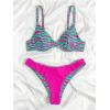 imageSweatyRocks Womens 2 Piece Swimsuit Zebra Stripe Push Up Bikini SetsPink and Green