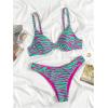 imageSweatyRocks Womens 2 Piece Swimsuit Zebra Stripe Push Up Bikini SetsPink and Green