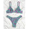 imageSweatyRocks Womens 2 Piece Swimsuit Zebra Stripe Push Up Bikini SetsPink and Green
