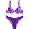 imageSweatyRocks Womens 2 Piece Swimsuit Zebra Stripe Push Up Bikini SetsPurple