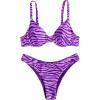 imageSweatyRocks Womens 2 Piece Swimsuit Zebra Stripe Push Up Bikini SetsPurple