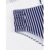 imageSweatyRocks Womens Bathing Suits Striped Criss Cross Bikini Set High Waisted SwimsuitsBlue Striped